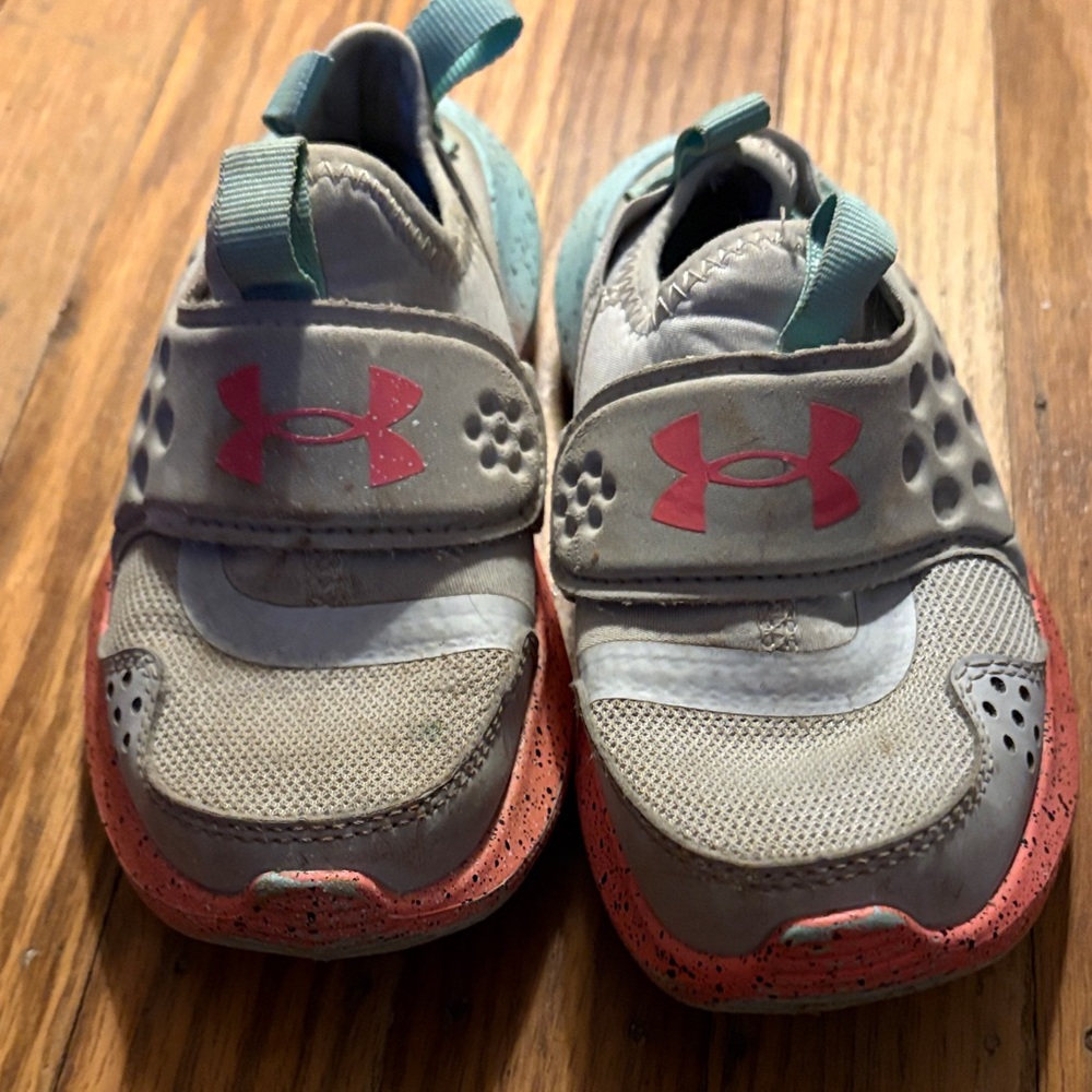 Under Armour Kids' Gray and Teal Sneakers